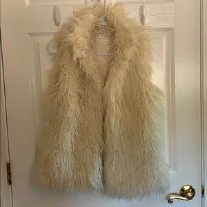 White Faux Fur Vest
